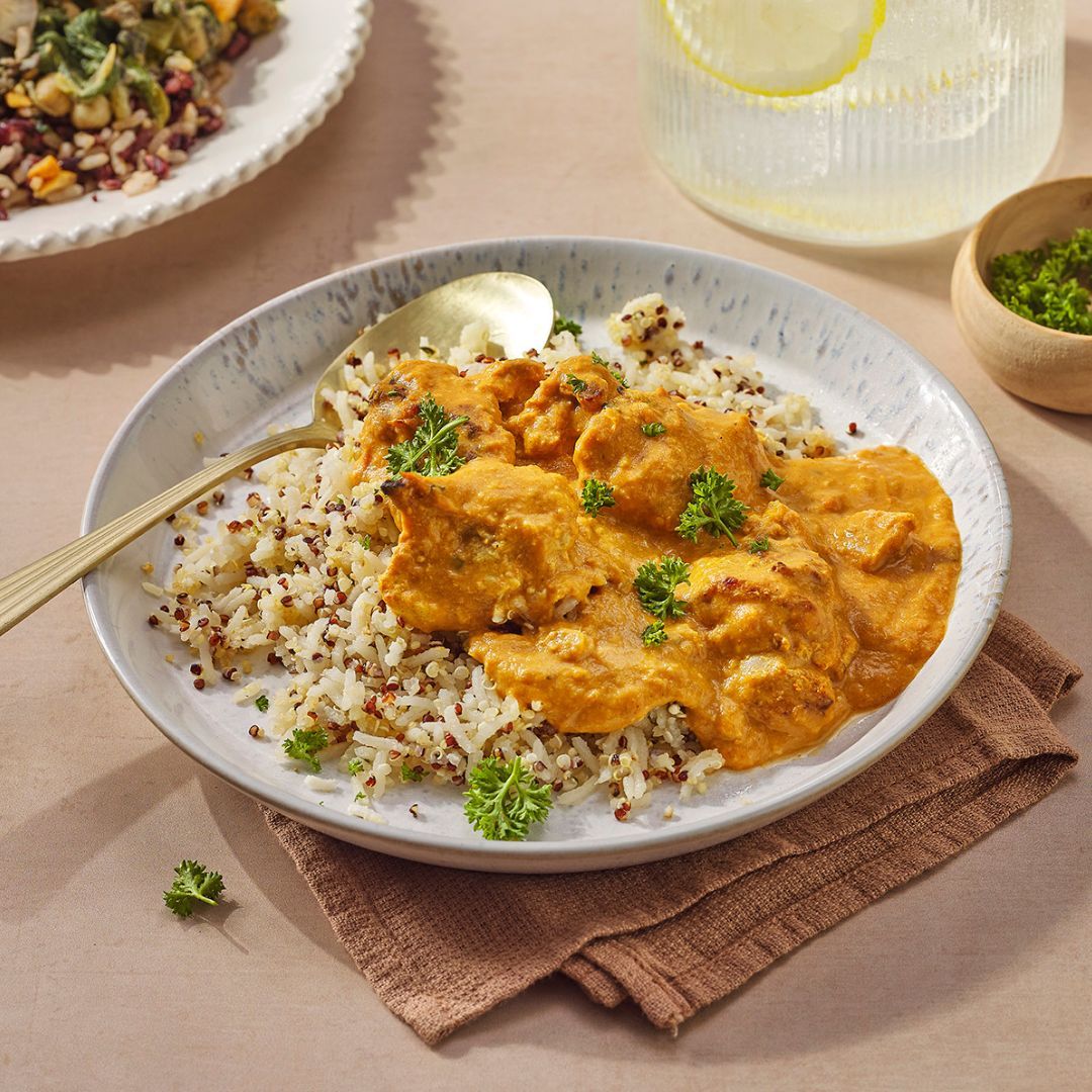 Butter chicken met zadenrijst