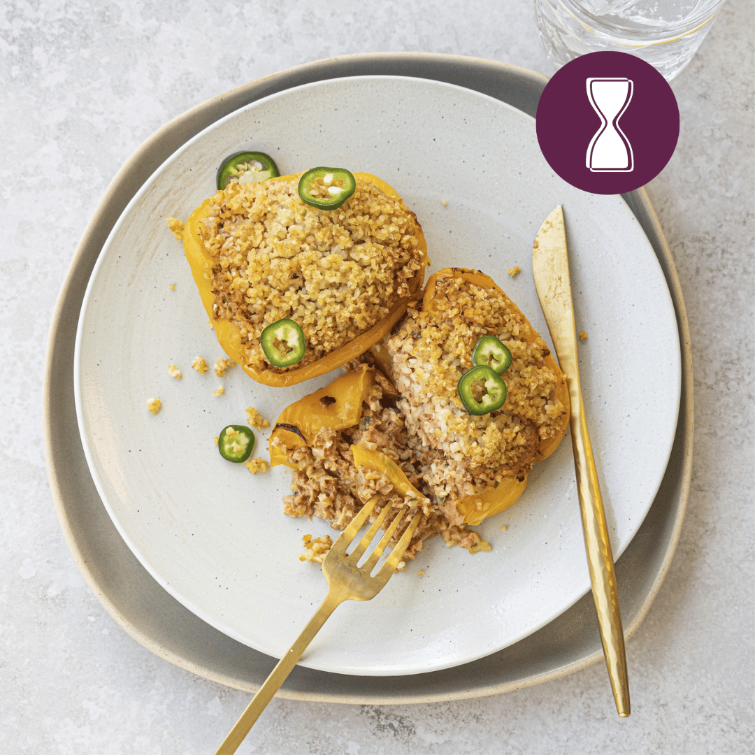 Afslank: Gevulde paprika met bulgur en tuna melt
